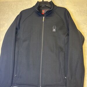 Spider men's jacket Core Sweater Size medium black Fleece Lined,Pockets